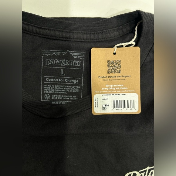 Patagonia Men's Medium Glider Long Sleeve T-Shirt Ink Black NWT Crewneck Cotton - Picture 9 of 10